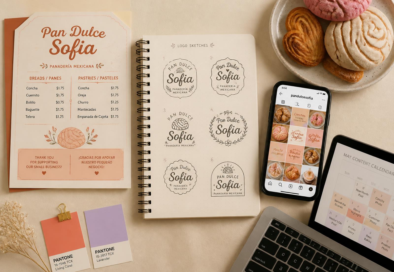 Bakery rebrand project materials